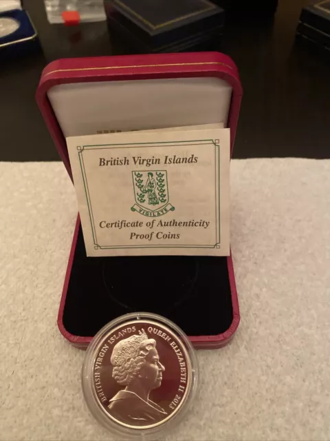 Scarce 2013 British Virgin Islands  Silver Ten Dollars ~ Elizabeth Ii & Kennedy