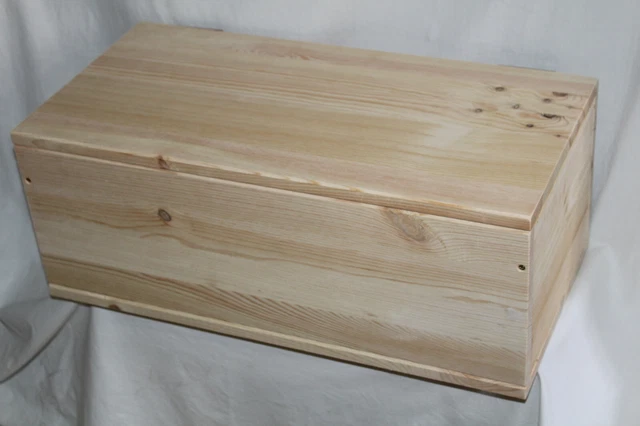 4 Stück Unlackierte Holzkisten 15x10x5cm - Bastelkisten Mit Schloss Aus Kiefernholz