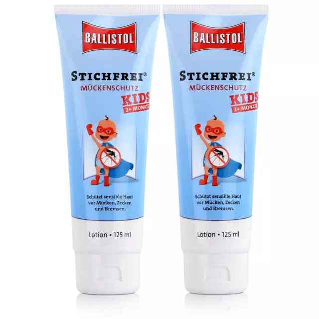 Ballistol Stichfrei Kids Lotion Tube 125ml - Schützt sensible Haut (2er Pack)