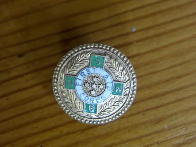 NSW Railways First Aid Corps Badge 9ct Gold 1960