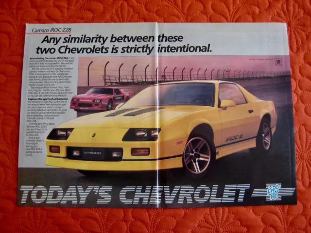 1985 Chevrolet Iroc-Z 28 Camaro - Original Print Car Ad - Excellent Condition