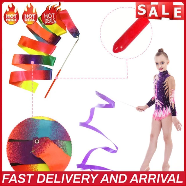 2m Colorful Gym Ribbons Gradient Ballet Streamer Metal Eyelet Training Equipment