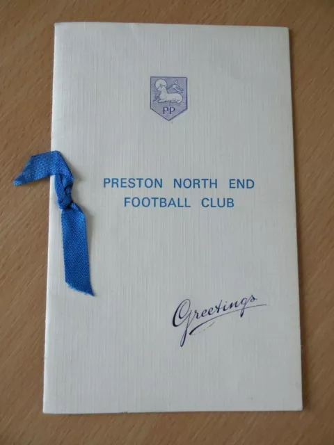 PRESTON NORTH END FC CHRISTMAS CARD | CIRCA EARLY 1970's | RARE ITEM