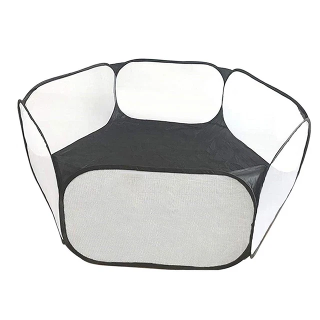 Foldable Play Pen Cage Hamster Rabbit Guinea Pig Gerbil Indoor/Outdoor Black