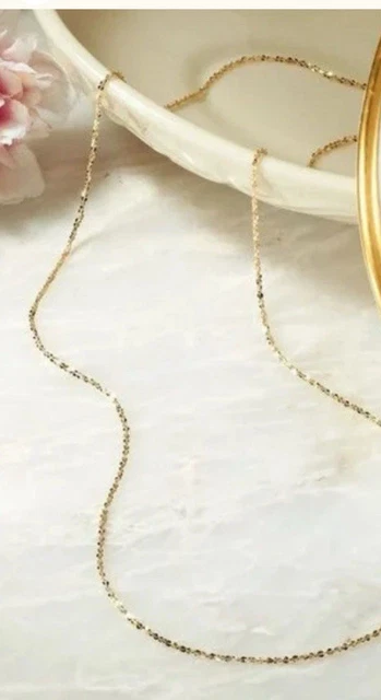 thumbnail image 2 of 1.5mm Solid 10k Yellow Gold Twisted Sparkle Chain – Adjustable Length Up To 22" 2 of 5