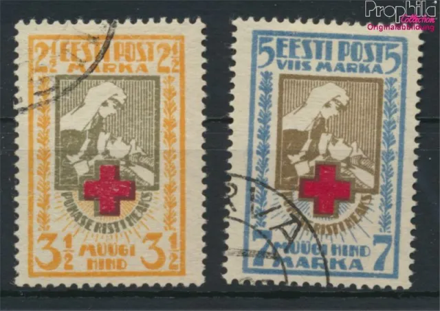 Briefmarken Estland 1921 Mi 29A-30A (kompl.Ausg.) gestempelt Rotes Kreuz(9276842