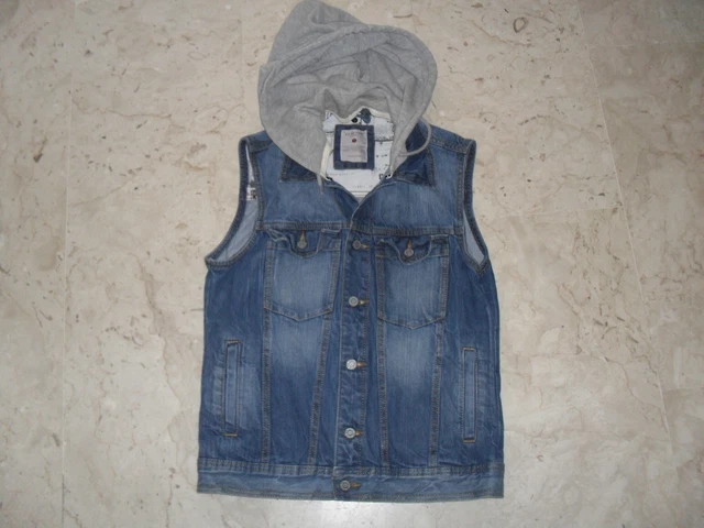 GIACCA GILE FELPA CLAYTON Uomo Ragazzo Sportivo in Denim Tg S