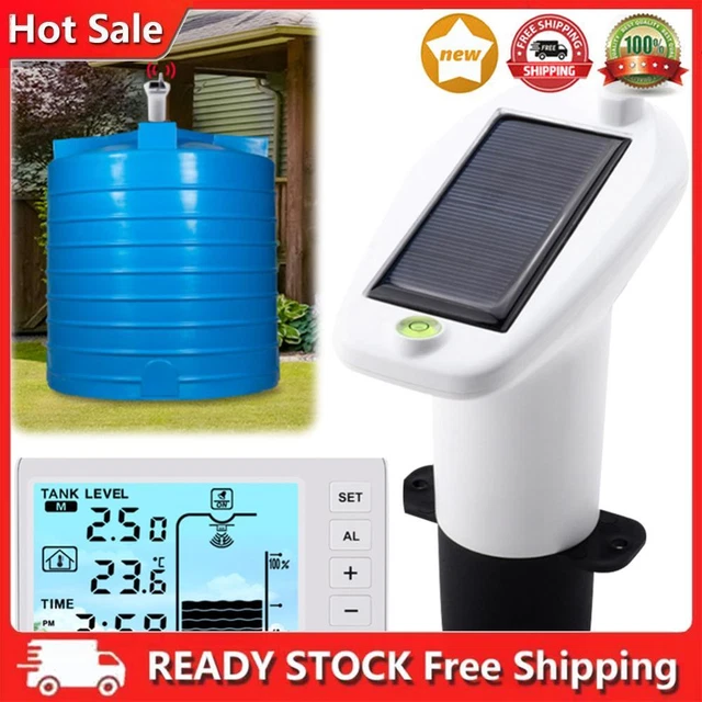 ULTRASONIC WATER TANK Liquid Depth Level Meter Temperature Sensor Time ...