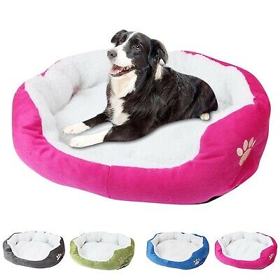 Pet Dog Cat Calming Bed Warm Soft Plush Round Nest Comfy Sleeping Kennel Cave 😄