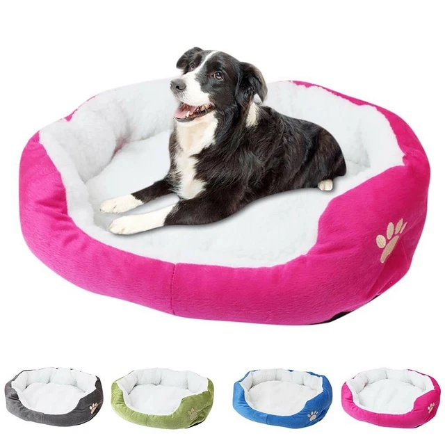 Pet Dog Cat Calming Bed Warm Soft Plush Round Nest Comfy Sleeping Kennel Cave