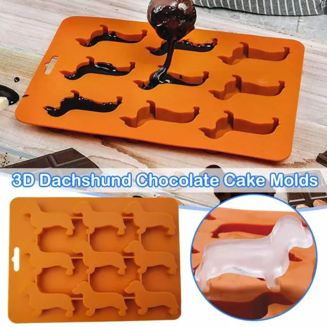 3D Dachshund Chocolate Cake Molds Beer Ice Cube Mold Party Fondant Baking Tools^