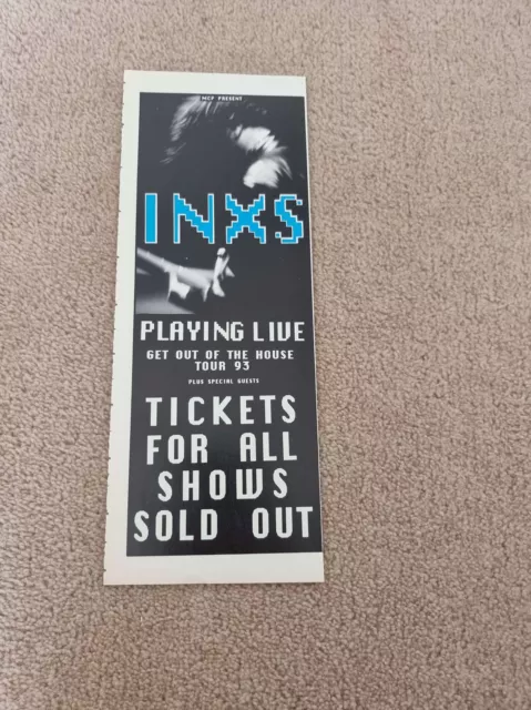 Tnewl30 Advert 11X4 Inxs : Playing Life - 'Get Out The House' Tour 93