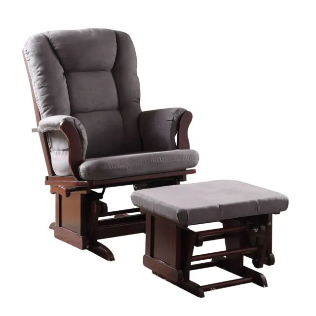 Aeron Chair  Ottoman (2Pc Pk) in Gray Microfiber  Cherry 59338