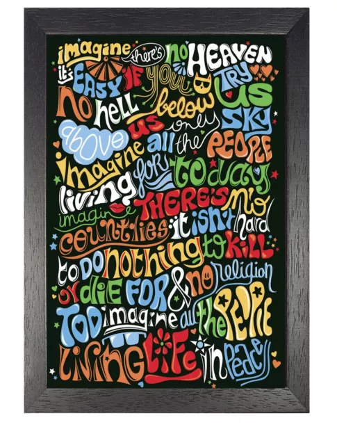 Imagine Song Lyrics John Lennon The Beatles Yoko Ono Classic Music Poster Print