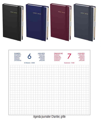 LECAS Agenda Civil Desk planner perpétuel Semainier Format 24x14cm Reliure in... 