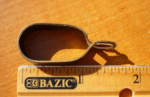 Lot of 18 Vintage Brass 5/8" Oval Oblong Clip-On Cafe Curtain Drapery Rings AGED 3
