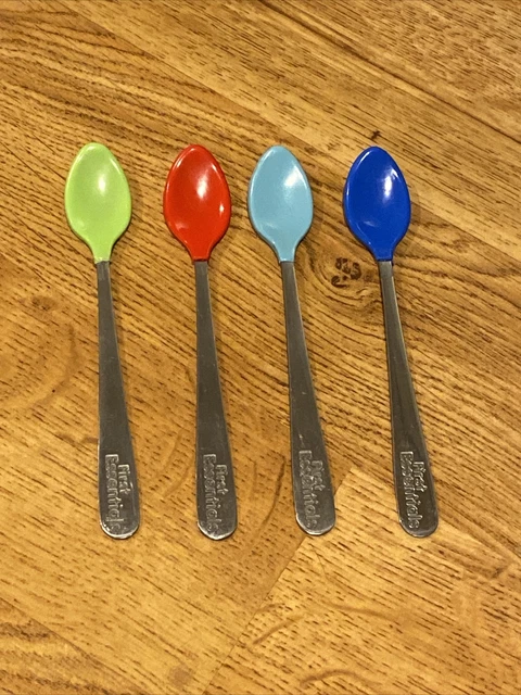 First Essentials by Soft-Bite Plastic Infant Spoons, 4-Pack 4-Color