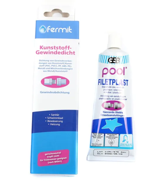 Fermit 09001 Kunststoff-Gewindedicht 100g Tube