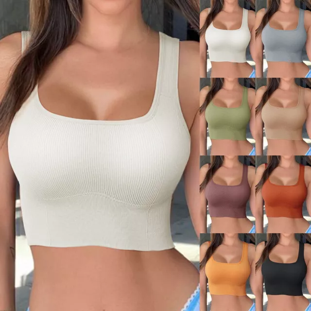Damen Fitness BRA BH Bustier Top Sport Yoga Push Up BH Unterwäsche Bandeau DE