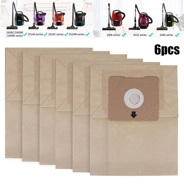 Pieza de repuesto papel bolsa de vacío para aspiradora serie Bissell Zing 4122 paquete de 6