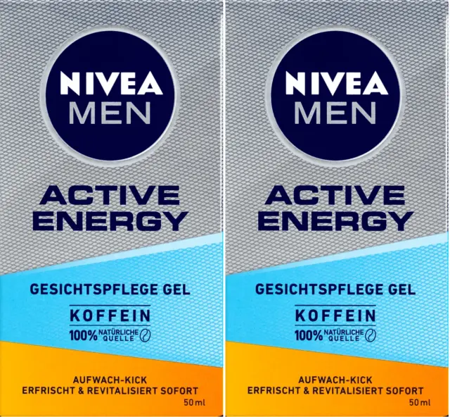 NIVEA MEN Active Energy Gesichtspflege Gel (2 x 50 ml)