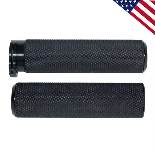 1" Black Handle Bar Hand grips Fit For Harley Touring Sportster XL883 XL1200