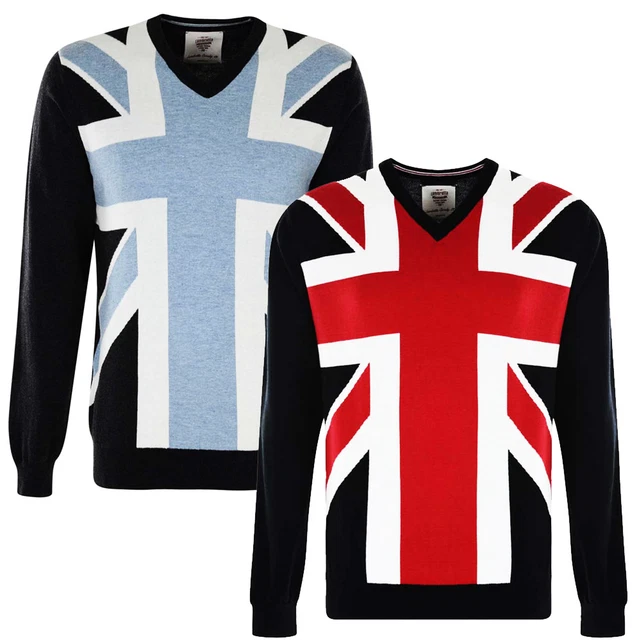 LAMBRETTA MENS UNION Jack Jumper Fine Gauge Retro Mod Scooter V Neck