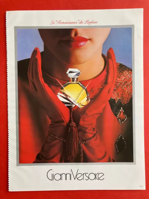 Publicité parfum Gianni Versace Renaissance 1983 collection presse 80s