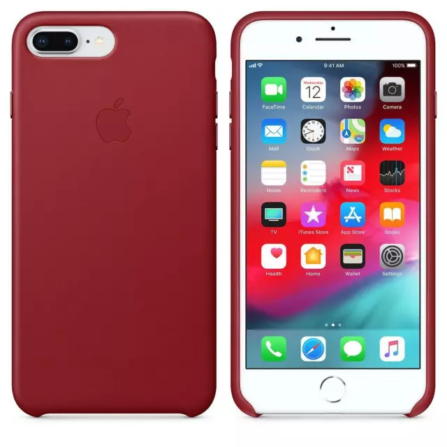 Véritable Apple IPHONE 7 Plus & 8 Plus Cuir Étui - (Produit) Rouge - Neuf