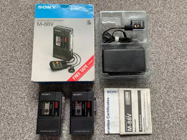 2x SONY M-88V HIGH END MICRO CASSETTE TAPE RECORDER / PLAYER - SPARES / REPAIR