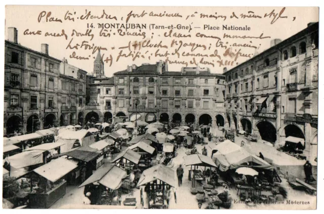 CPA 82 - MONTAUBAN (Tarn et Garonne) - 14. Place Nationale (marché)