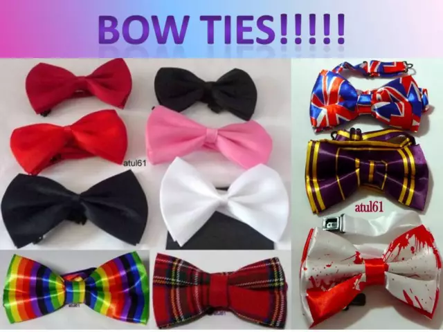 Satin Mens Pre Tied Wedding Groom Party Fancy Plain Necktie tie Bow Ties MEN NEW