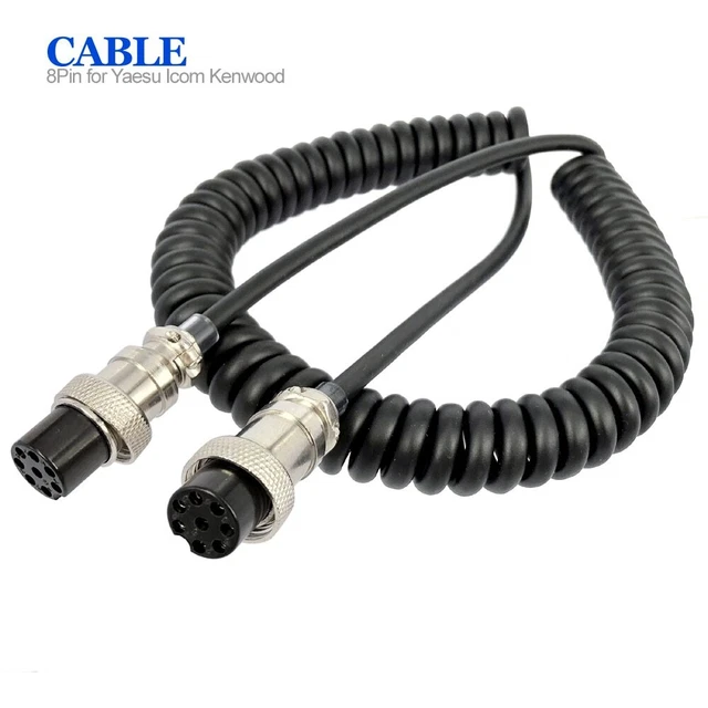 8 PIN MICROPHONE Extension Cable For YAESU KENWOOD Walkie Talkie F