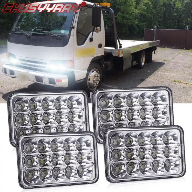 4x For Isuzu NQR NPR NPR-HD Kenworth 4''x6" LED Headlights Hi/Lo Sealed Beam