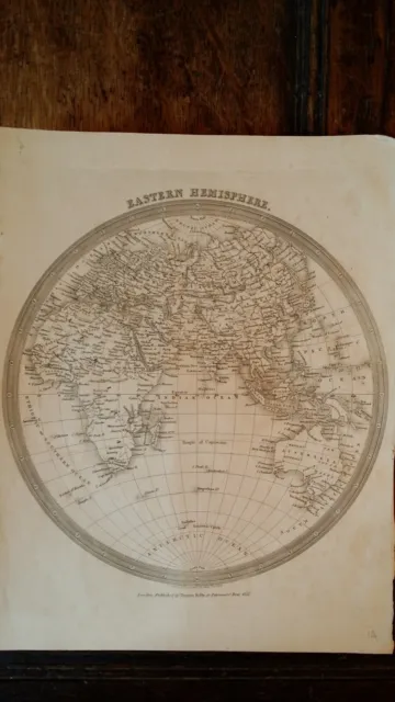 1837 Original Antique Map World Atlas - Eastern Hemisphere - Findlay / Kelly
