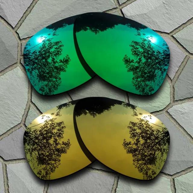 US Jade Green&Golden Polarized Lenses Replacement For-Oakley Dispatch 2