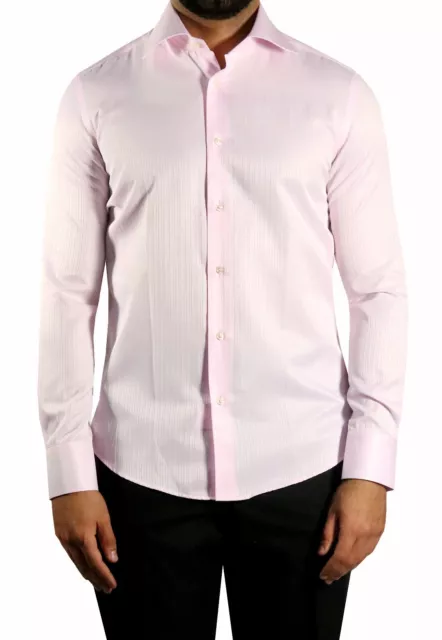 Slim-fit Herren Hemd mit Tuch Langarm 49/50 Gr.4XL Rosa