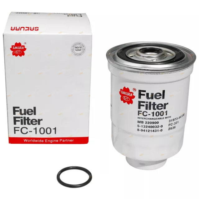 Spin On Diesel Fuel Filter SAKURA Brand FC-1001 / Compatible Ryco Z304