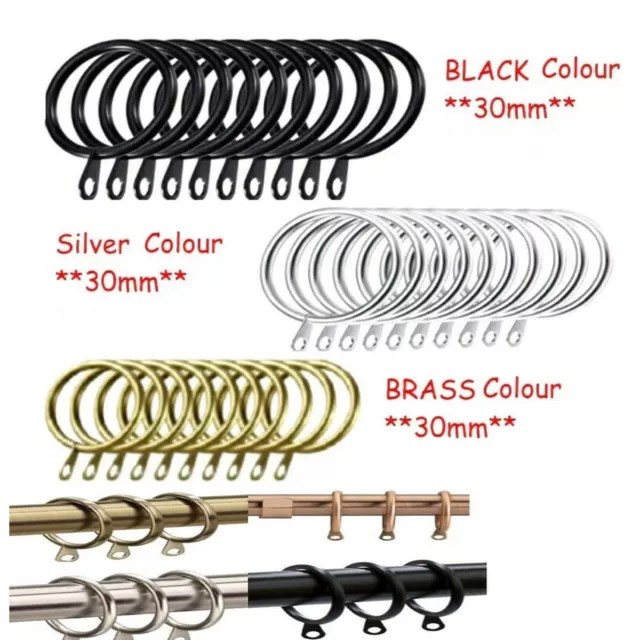 12er-Pack Metall Gardinenringe strapazierfähig für Stangen Stangen Haken 30 mm & 40 mm Durchmesser