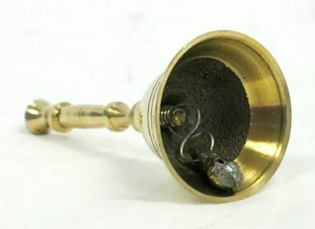 Brass School Dinner Hand Bell Handbell 10cm Reception Bell, Handicraft 2