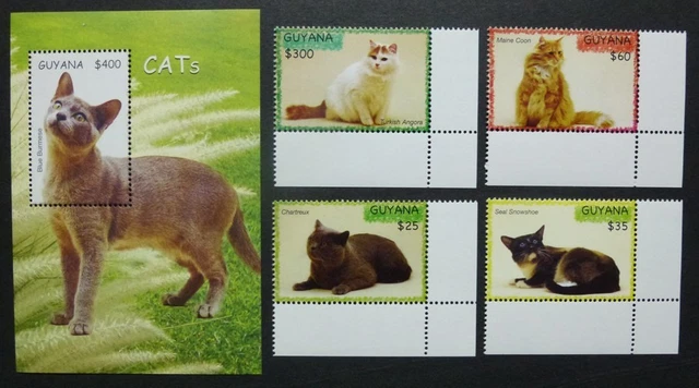 Guyana 2007 Katzen Cats Katzenrassen Pets 7888-7891 Block 811 Postfrisch MNH