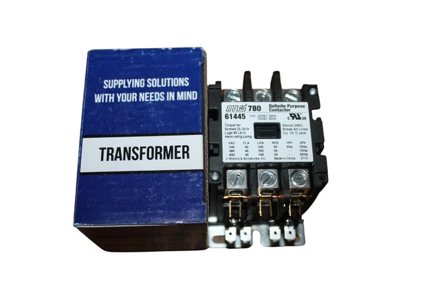 3 Pole Contactor w/ Box Lug Termination (40A, 24V) Mars 780 61445