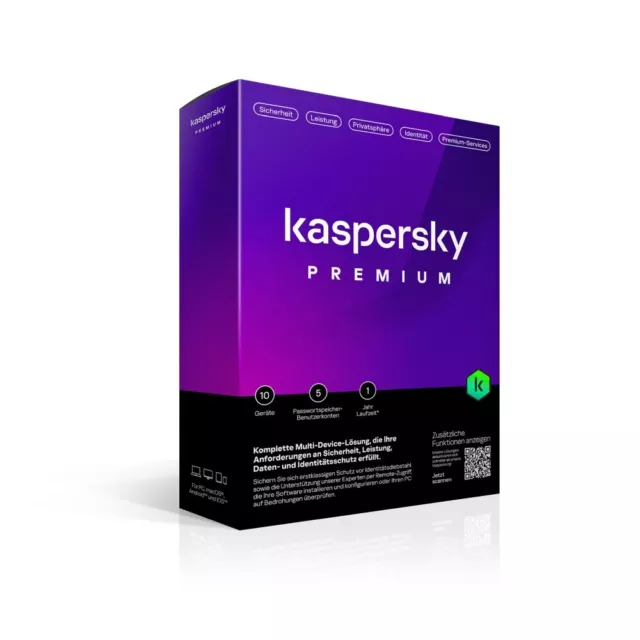 Kaspersky Premium 2024 10-Geräte / 1-Jahr Total Internet-Security BOX KEYCARD