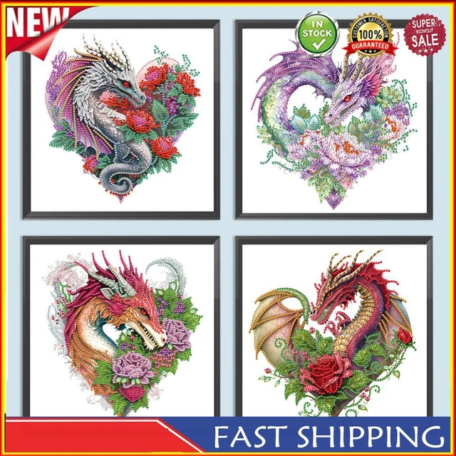 5D DIY Partial Special Shaped Drill Diamond Painting Kit Dragon Home Decoration