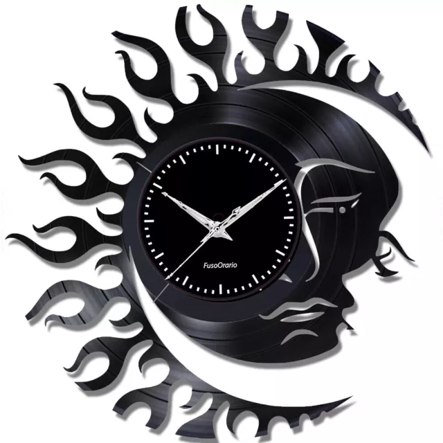 Orologio disco vinile clock orologio da parete   a tema sole e luna