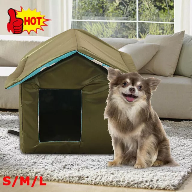 Heated Outdoor Cat House Weatherproof Cat Small Dog Warm Pet Shelter Carrier