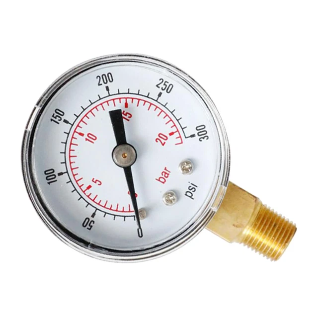 Manomètre Eau Et Air Comprimé 0-4 Bar - Raccord Laiton BSP 1/4" - Cadran Clair 2 Pouces - UHARBOUR - 4