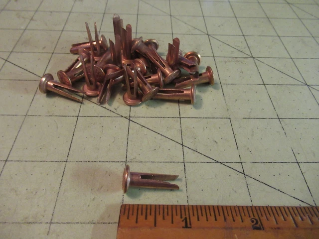 L-13 Jumbo Crescent Rivet Split Coppered Bifurcated Vintage Belts Antique 25 Pcs