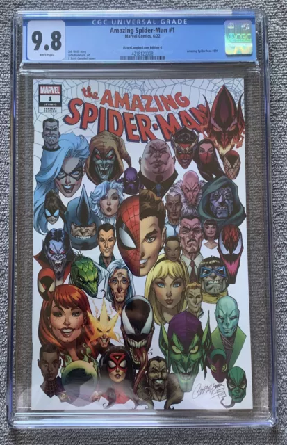 Amazing Spider-Man 1 CGC 9.8 WP - J. Scott Campbell Variant G 2022 Marvel HOT!!