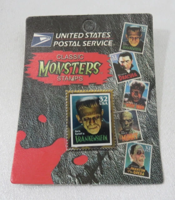 Collectible FRANKENSTEIN United States Postal Service Stamp Monster Pin